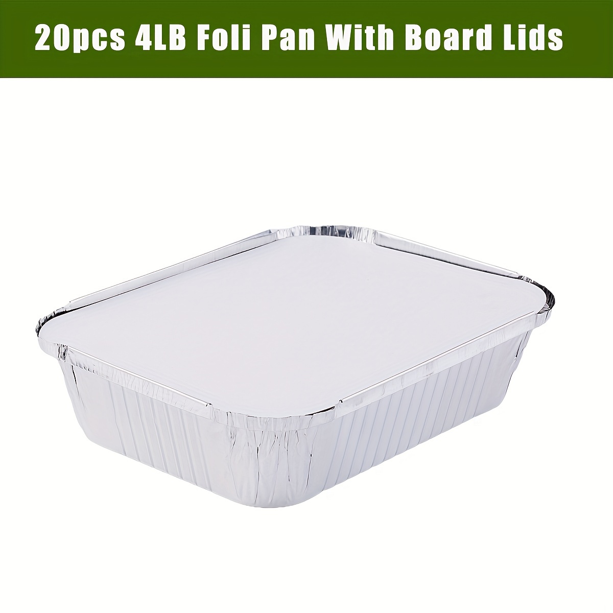 Heavy Duty Disposable Aluminum Oblong Foil Pans with Lid Covers
