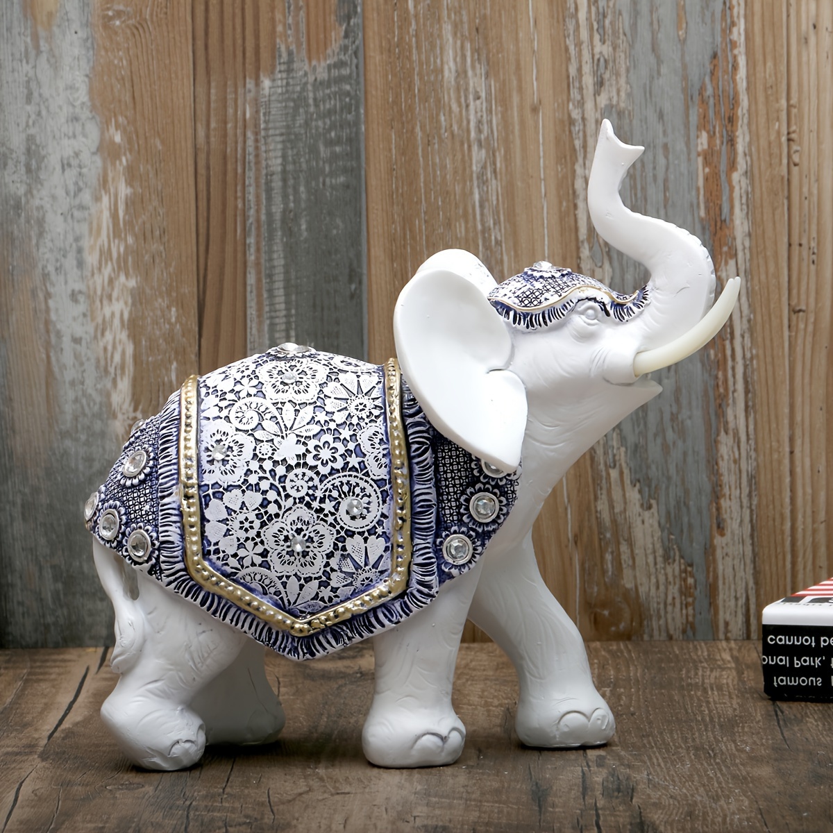 1 Estatua De Elefante Blanco – Figuras Decorativas De Elefante Feng Shui  Con Trompa Hacia Arriba – Figura Coleccionable De Elefante De Buena Suerte –