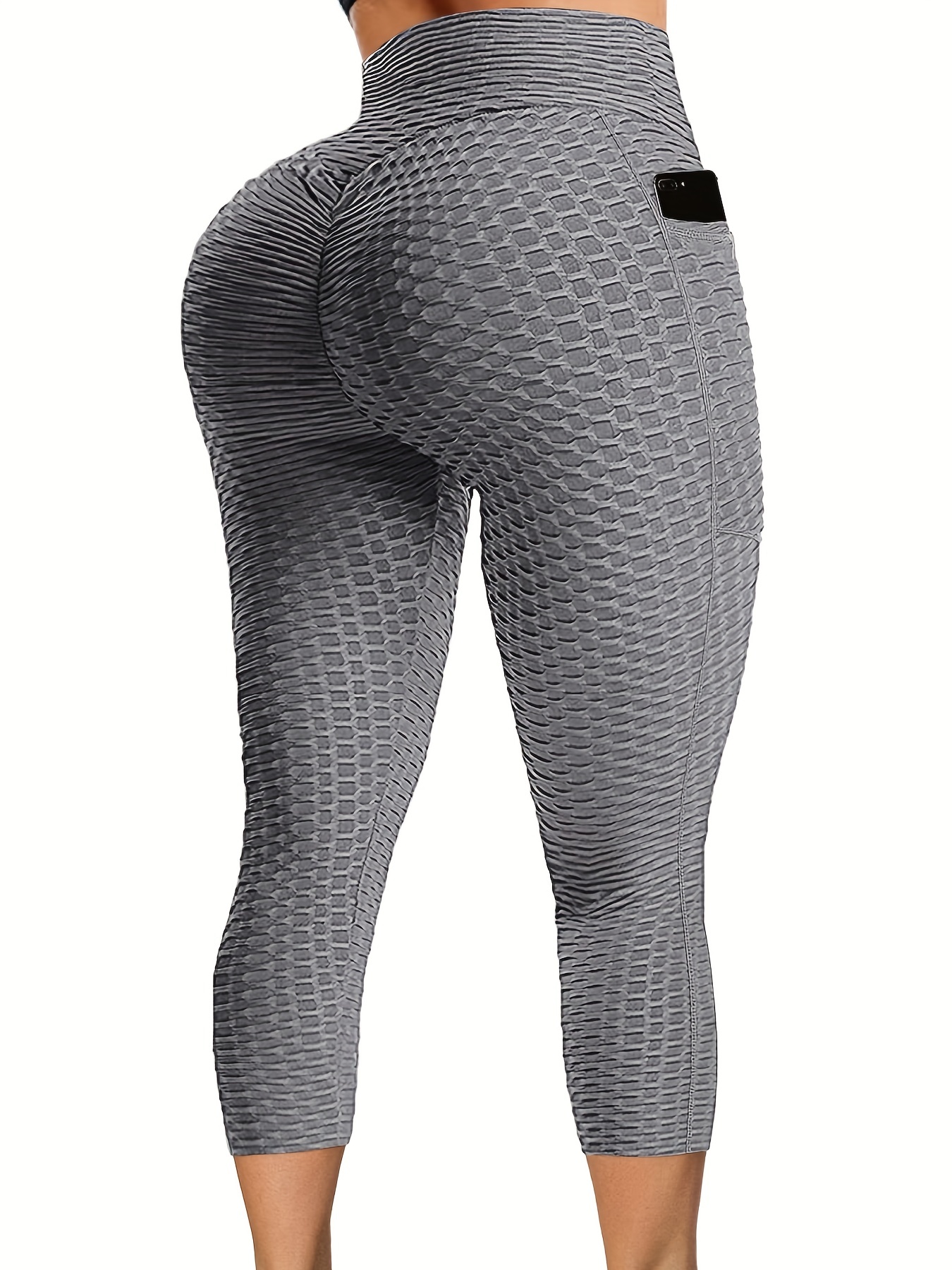 Womens High Waisted Ruched Yoga Pants Tummy Control Scrunched Booty Leggings  Workout Running Butt Lift Textured Tights 