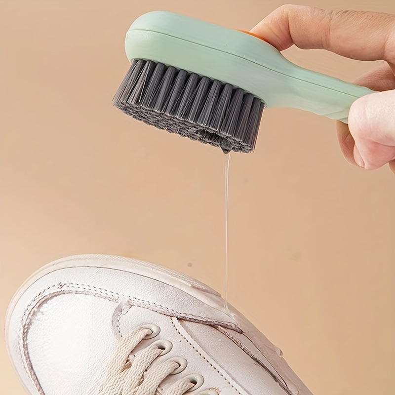 Household Shoe Brush With Soap Dispenser Soft Bristles