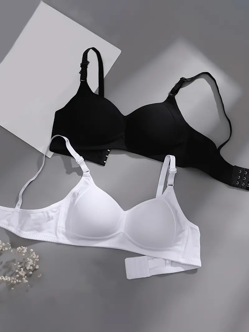 Girls Solid Color Underwire Thin Bras Push Padded Bras 13 18 - Temu