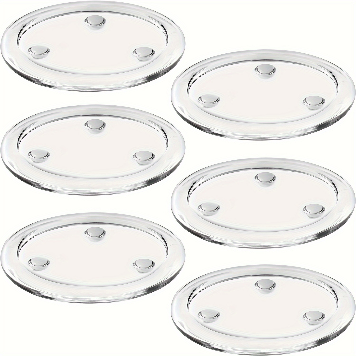 6pcs Transparent Glass Candle Dish Glass Candle Holder Glass