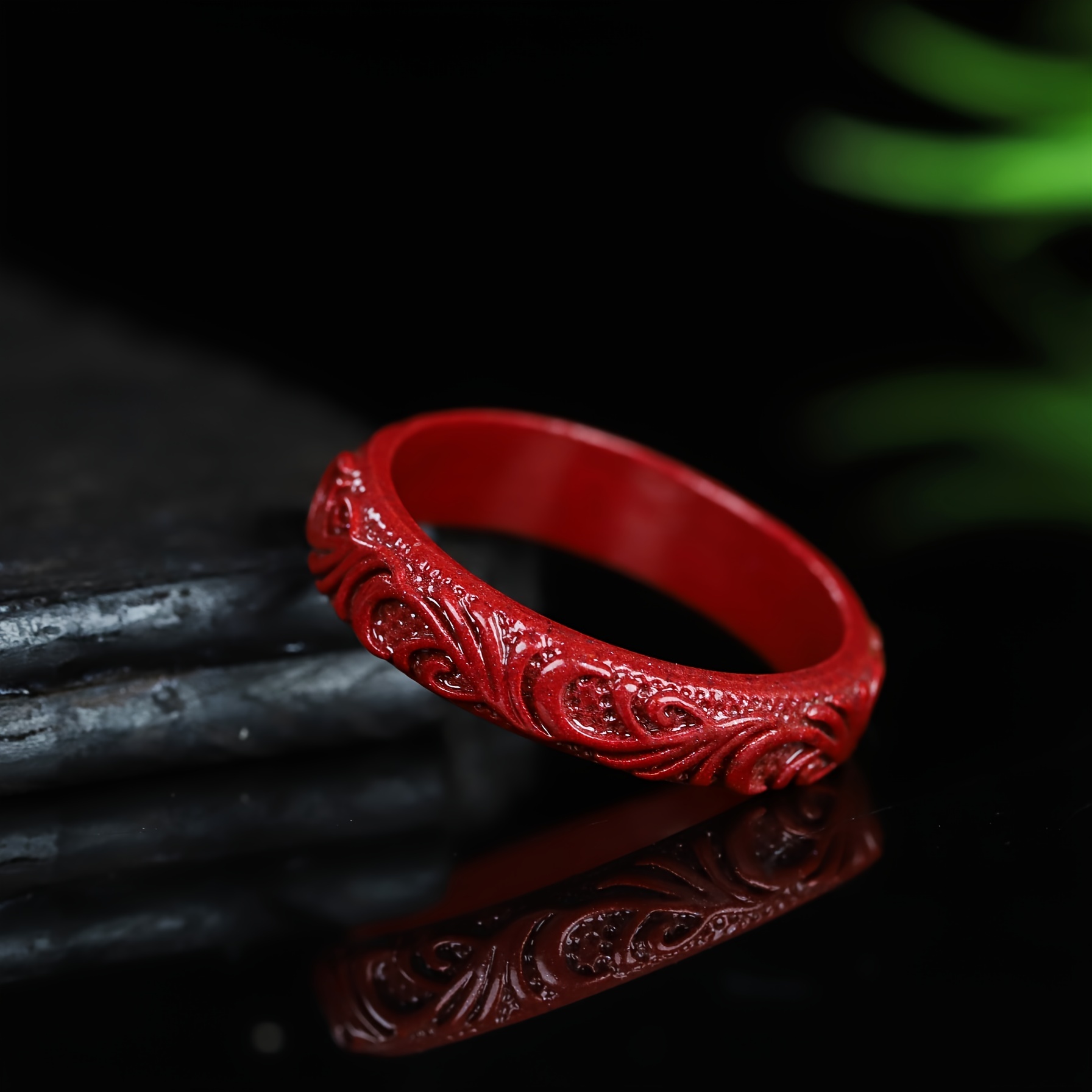 Men's Natural Jute Engraved Ring Unisex