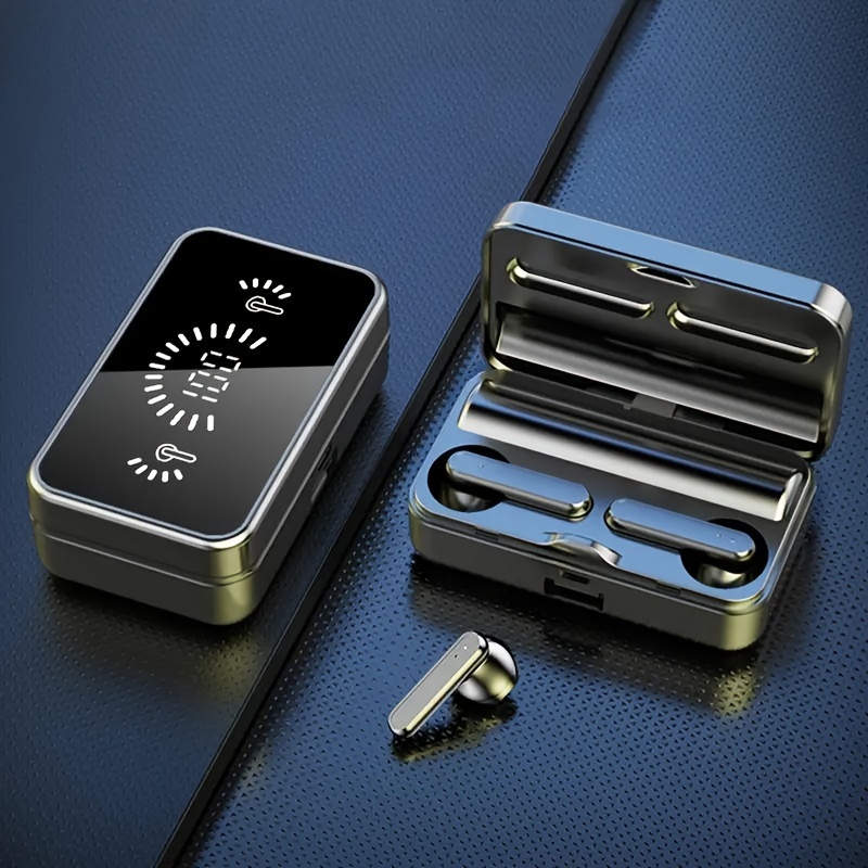 Novos fones de ouvido sem fio TWS, fones de ouvido estéreo intra-auriculares, fones de ouvido esportivos, fones de ouvido sensíveis ao toque com estojo de carregamento com tela LED, como um presente de Natal para meninos e_voghion.com