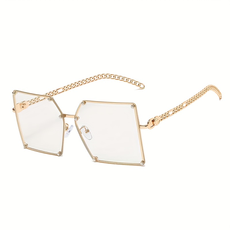 Oversized Square Sunglasses Rivet Decor Gradient UV400