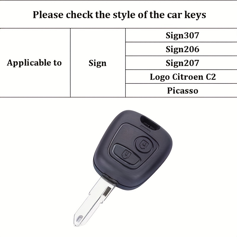HIBEYO Folding 2 Button Alloy Key Fob Cover for Peugeot 206 207 307 308 407  607 for Citroen C3 C4 C4L C5 C6 Key Smart Key Cover Accessories-2 Button