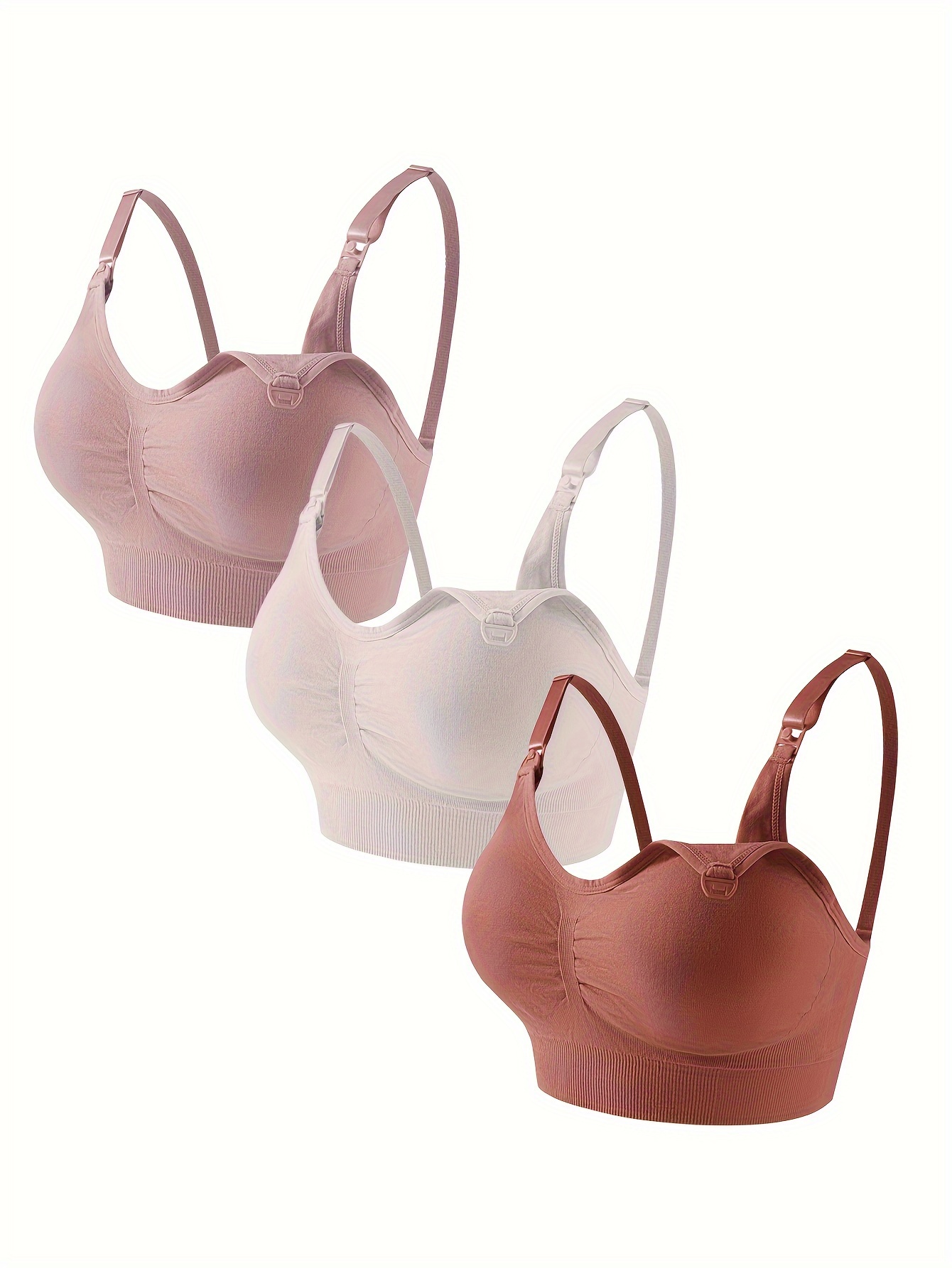 3 Sets Clip Down Maternity Bras, Comfy Full Coverage Wireless Breastfeeding  Bra, Women's Underwear & Lingerie