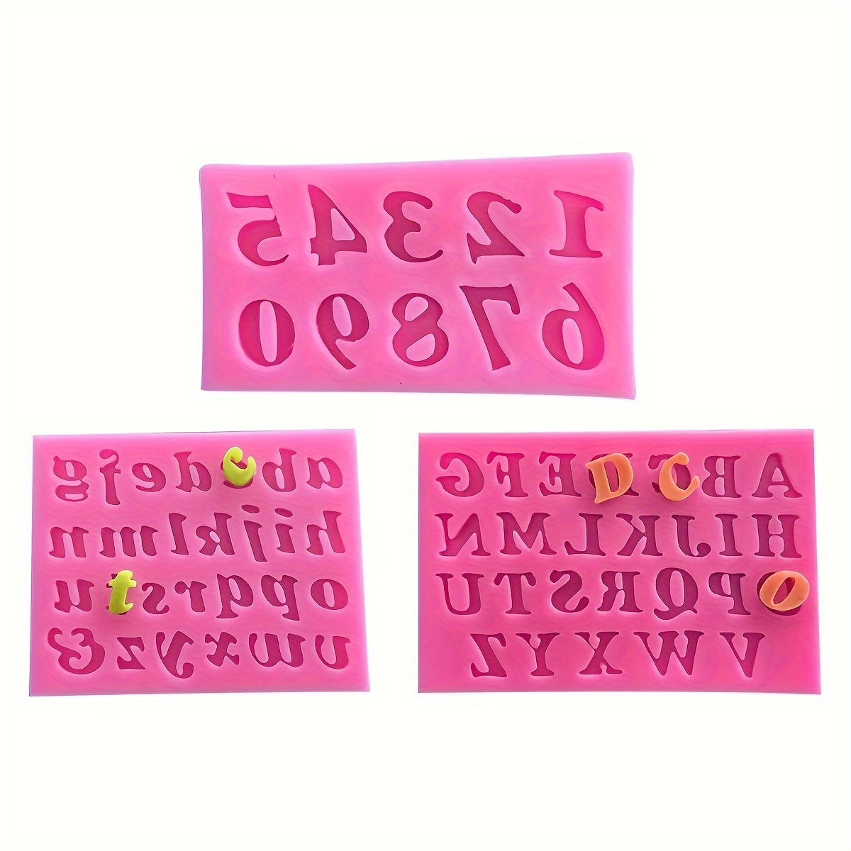 Alphabet And Numbers Silicone Chocolate Molds For Diy Cake - Temu