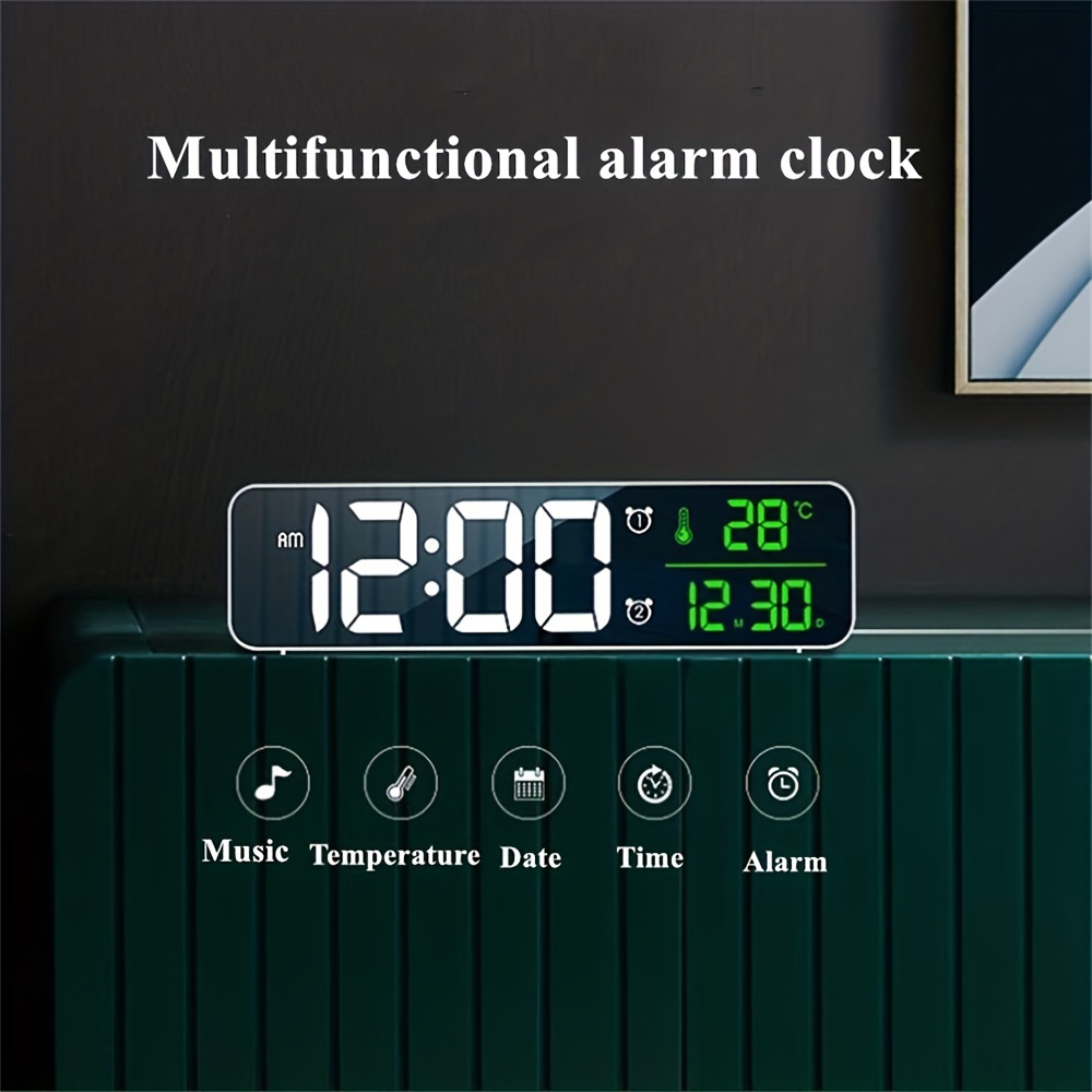 Sveglia Digitale A Led 1pc, Visualizzazione Data Temperatura Snooze Orologi  Led A Specchio Scrivania Usb Decorazione Domestica Soggiorno, Acquista ,  Risparmia