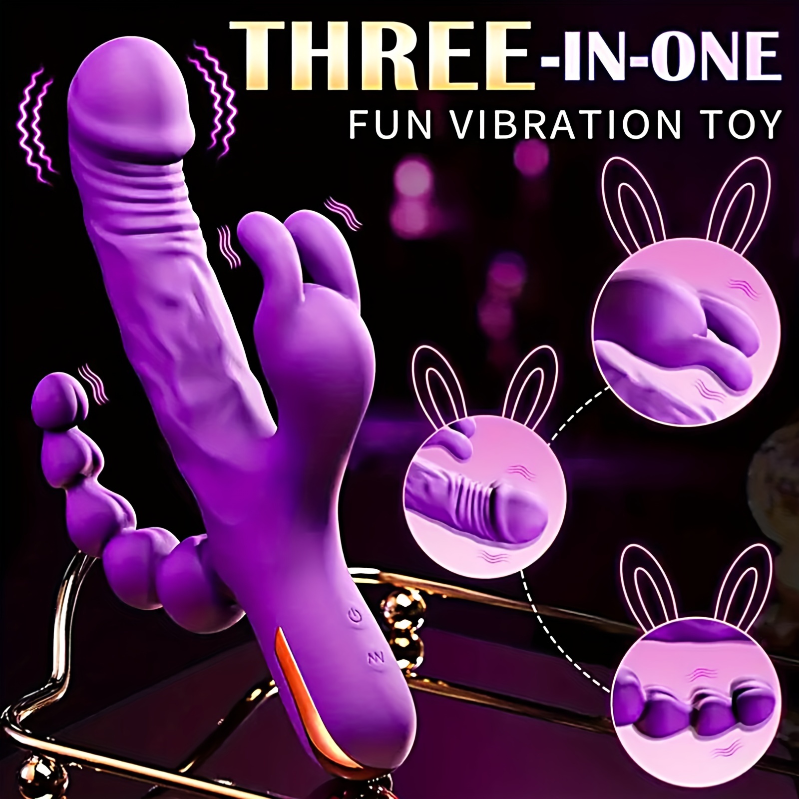 Vibromasseur Lapin 3 En 1 Pour Femme, Jouet Sexuel Étanche En Silicone,  Masseur Clitoridien, Point G, Stimulateur, Jouets Sexuels Pour Couple,  Fournit