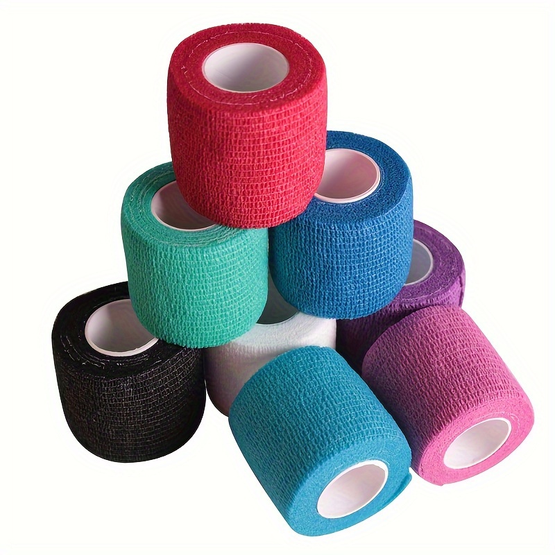 6 Roll Wrap Tape Bulk (Assorted and Camouflage Colors Random) Vet Tape Self  Adhesive Adherent 