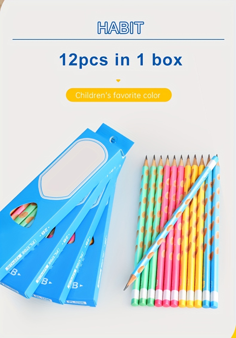HB/2B Pencils Correcting Posture Groove Design To Fix Every Finger