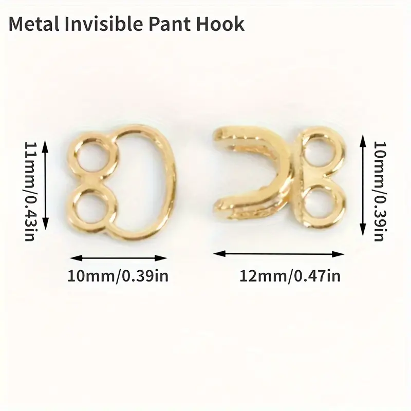 4pcs Metal Invisible Pant Hook Mink Coat Hidden Buckle Trousers