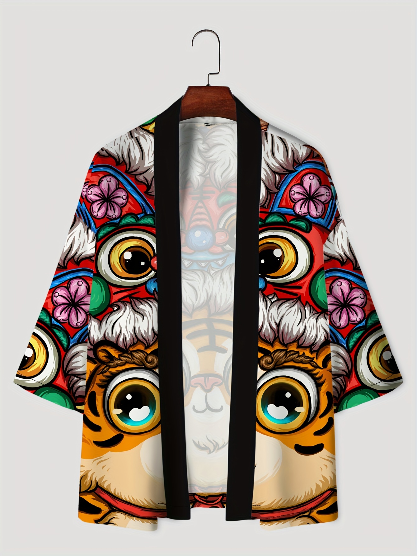 Men's Anime Panda Kimono Jacket - Casual Short Sleeve Open Front Coat With  Unique Cartoon Pattern - Temu