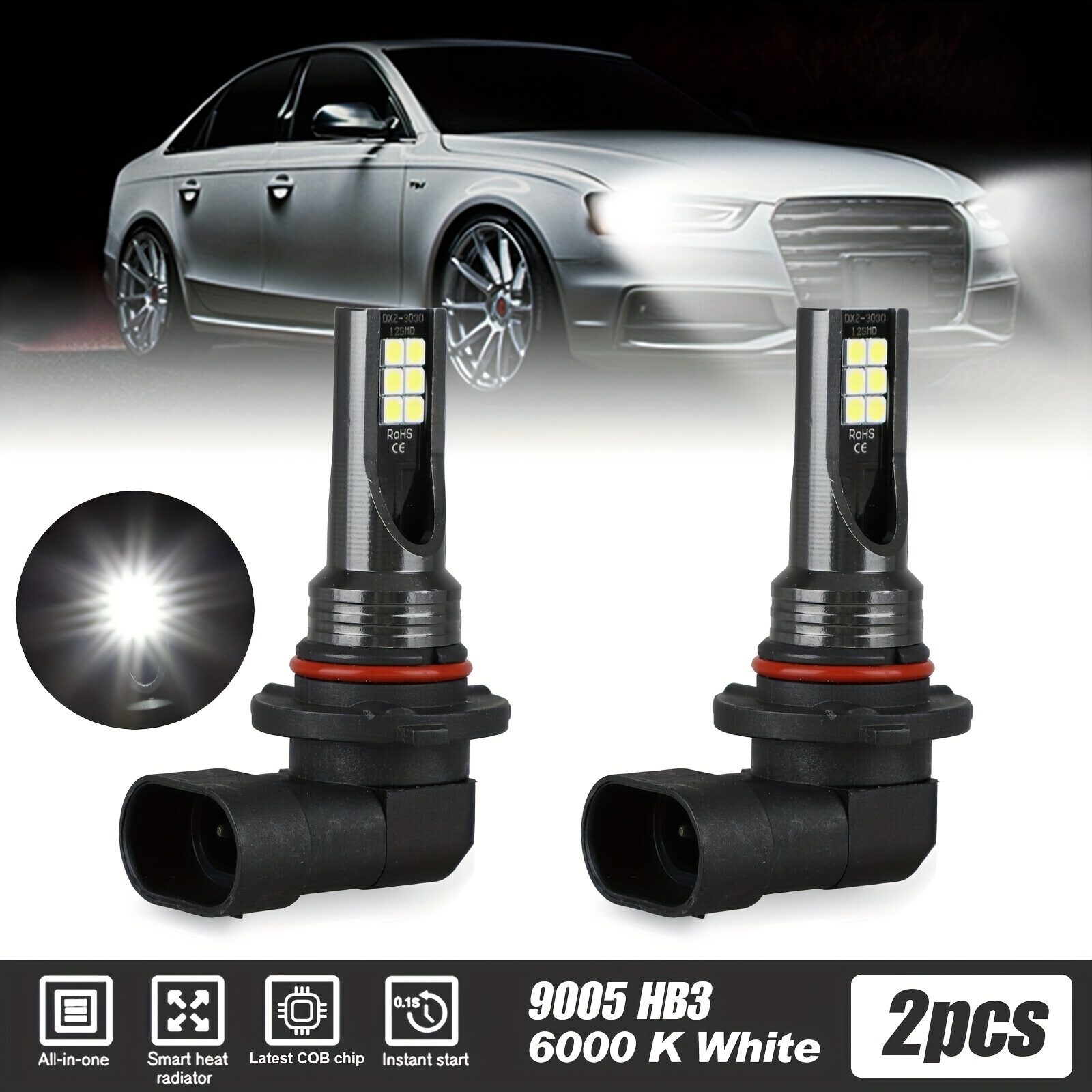 Comprar 1 unidad de lámparas LED para coche H11 H8 bombillas LED HB4 Led  HB3 9006 9005 P13W amarillo ámbar blanco 1200Lm 12V lámpara de conducción  de coche reemplazar luces