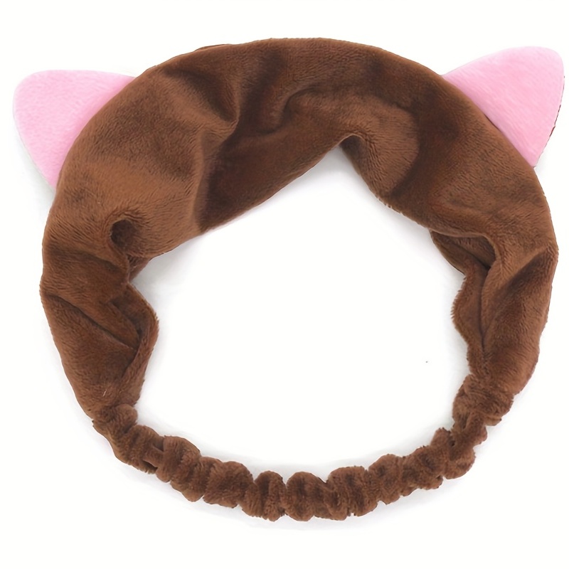 Cat Ears Headband Women Makeup Face Washing Cat Ears Bundle Headband