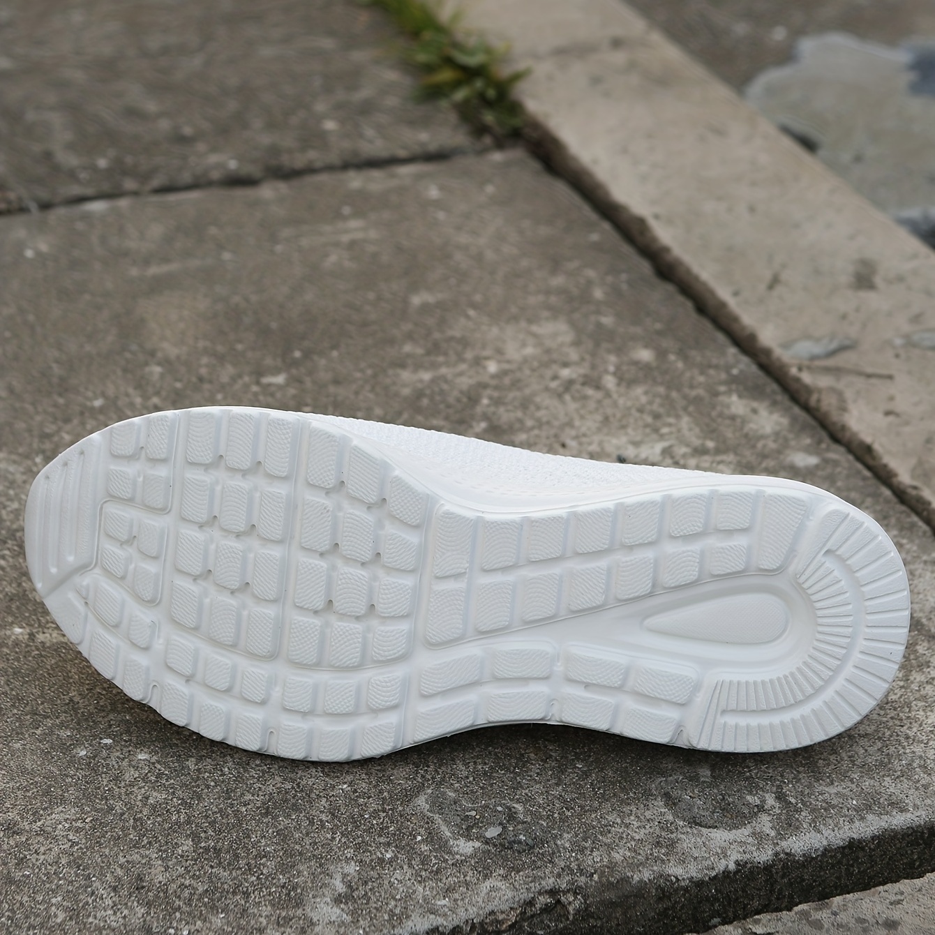 1 par deportivo antideslizante Mujer Zapatillas deportivas , blanco de tela  transpirable arriba baja Zapatos de atletismo, Moda de Mujer