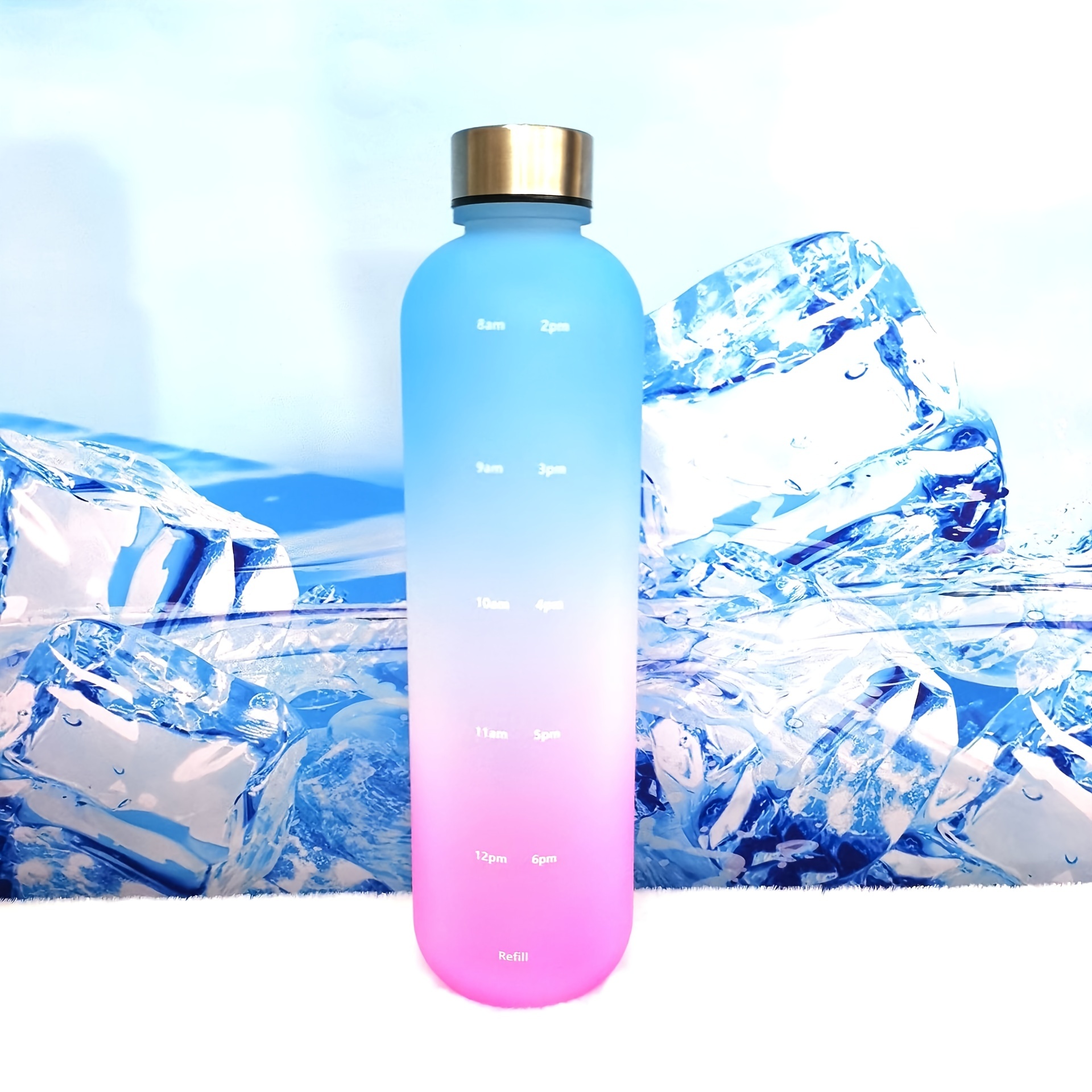 1pc Sporty Gradient Matte Plastic Water Bottle Portable Space Cup