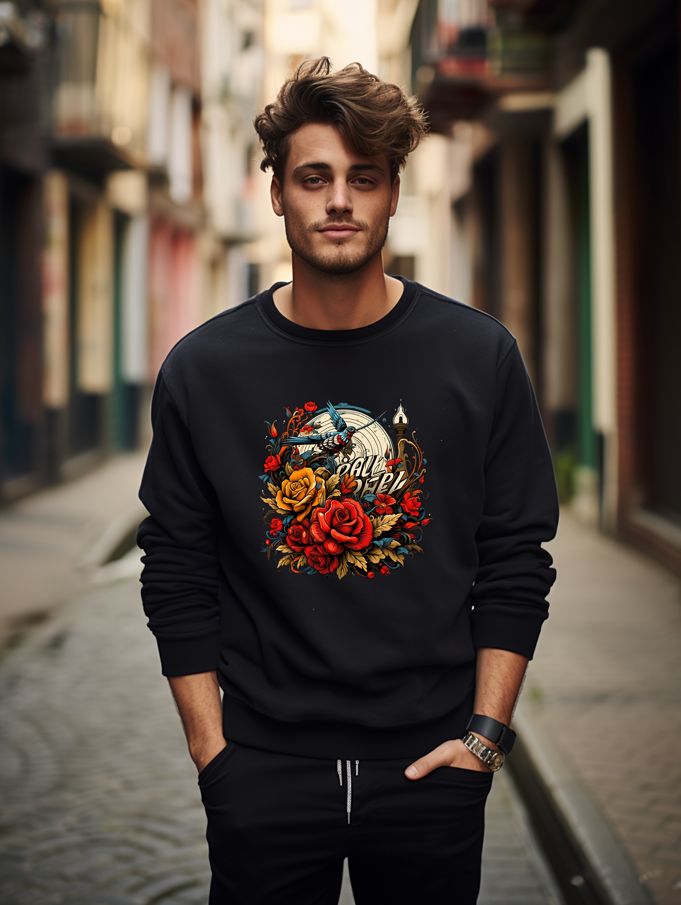 Sudadera best sale flores hombre