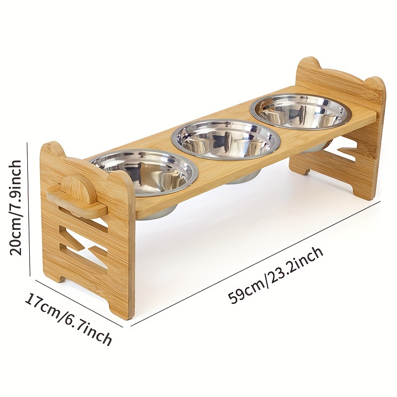 Elevated Dog Feeder Stand With 2 Stainless Steel Bowls, Non-slip 4 Height  Adjustable Dog Feeding Bowls Reduces Neck Strain And Improves Digestion -  Temu