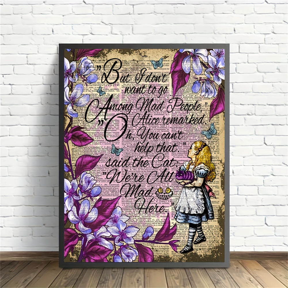 Alice In Wonderland Prints Typography Book Page Print - Perfect Alice In Wonderland  Gifts And Decorations (unframed) - Temu Italy