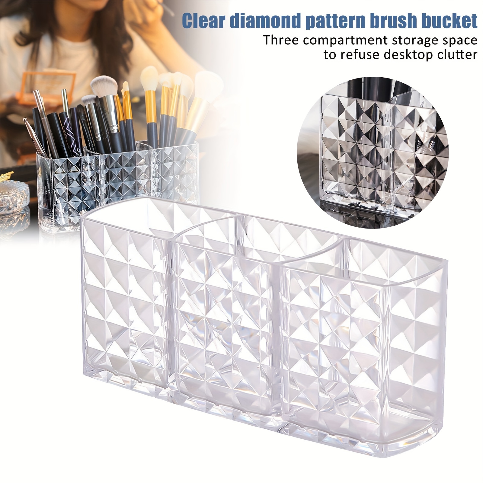 7 Holes Clear Cosmetic Organizer - Perfect For Lipstick Eyebrow Pencil  Brush Holders 7 Compartments Storage Display Case Container Jewelry Box