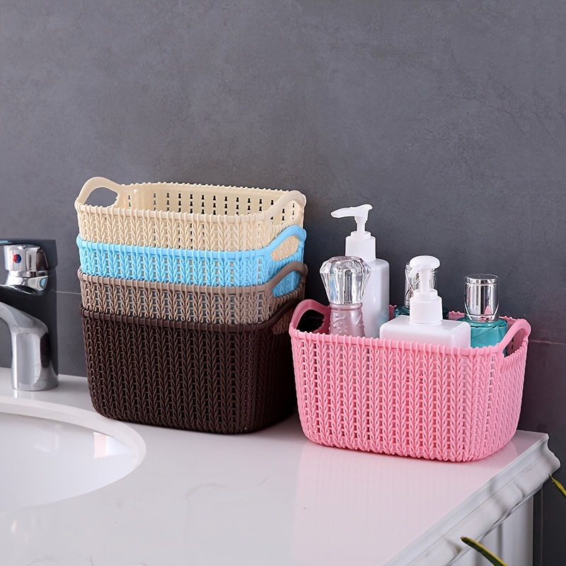 Portable Desktop Storage Box, Hollow Plastic Lidless Storage Basket For  Cosmetic, Stationary, Toiletry, Medicine And Sundries, Household  Multi-functional Storage Organizer - Temu