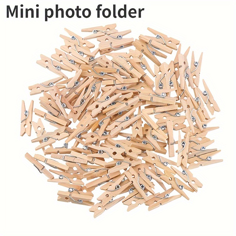 

50/100pcs Mini Natural Wooden Clips, 25mm/0.98in Photo Clips, Clothespin, Diy Wedding Party Wooden Clip, Clothes Pegs