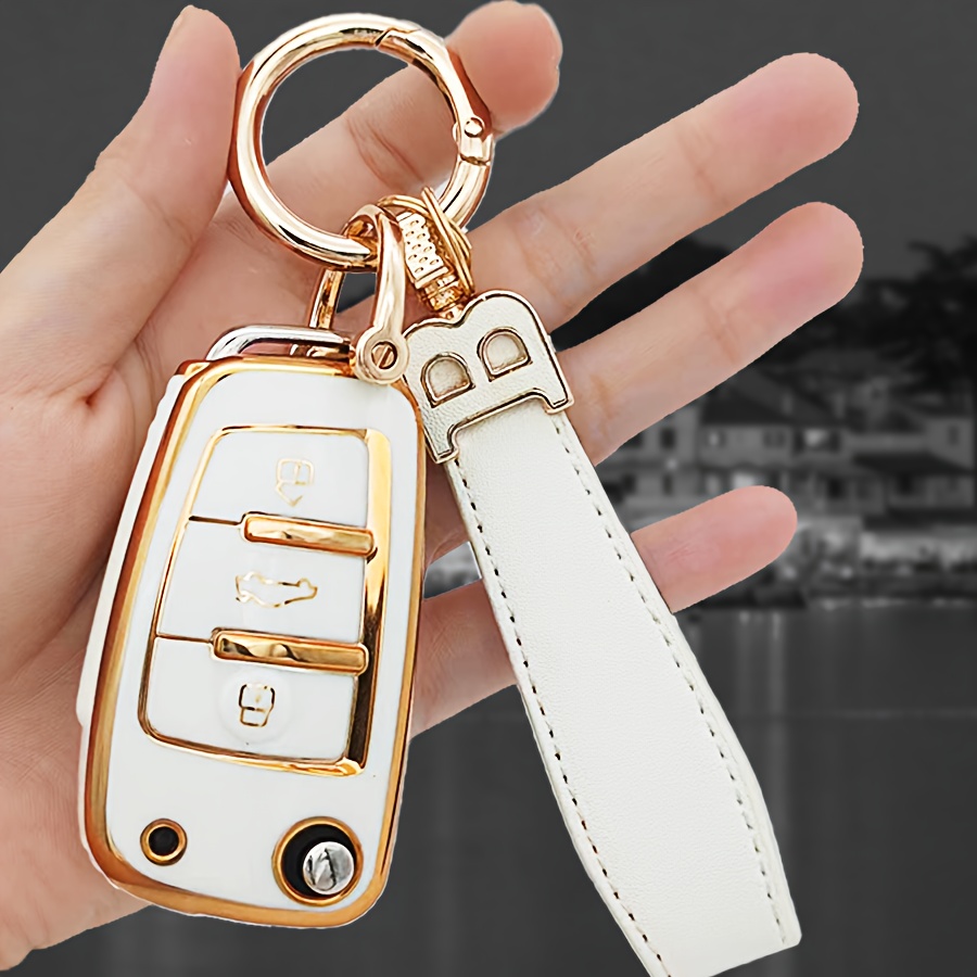 Schlüsselanhänger-Abdeckung Mit Kunstleder-Buchstabe B Schlüsselanhänger,  Weiche TPU-Schlüsselhülle Für Audi Q3 Q2L AI4 A3L Q7 A6I A7 A3 A8