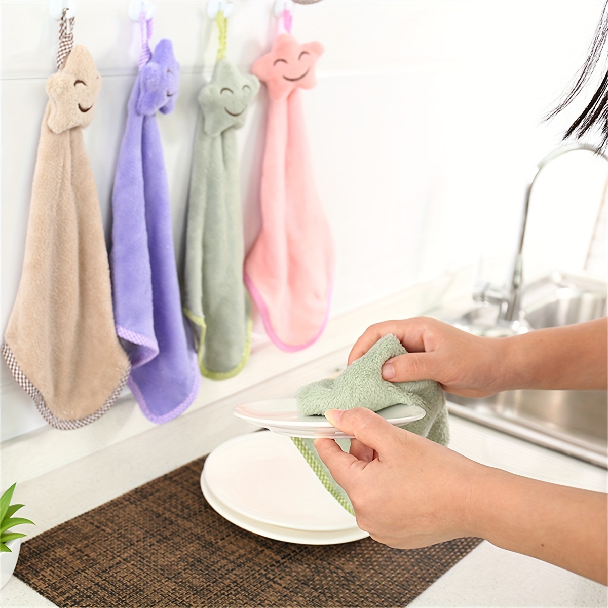 Hand Towels Cute Mushroom Small Fresh Style Dishcloth - Temu