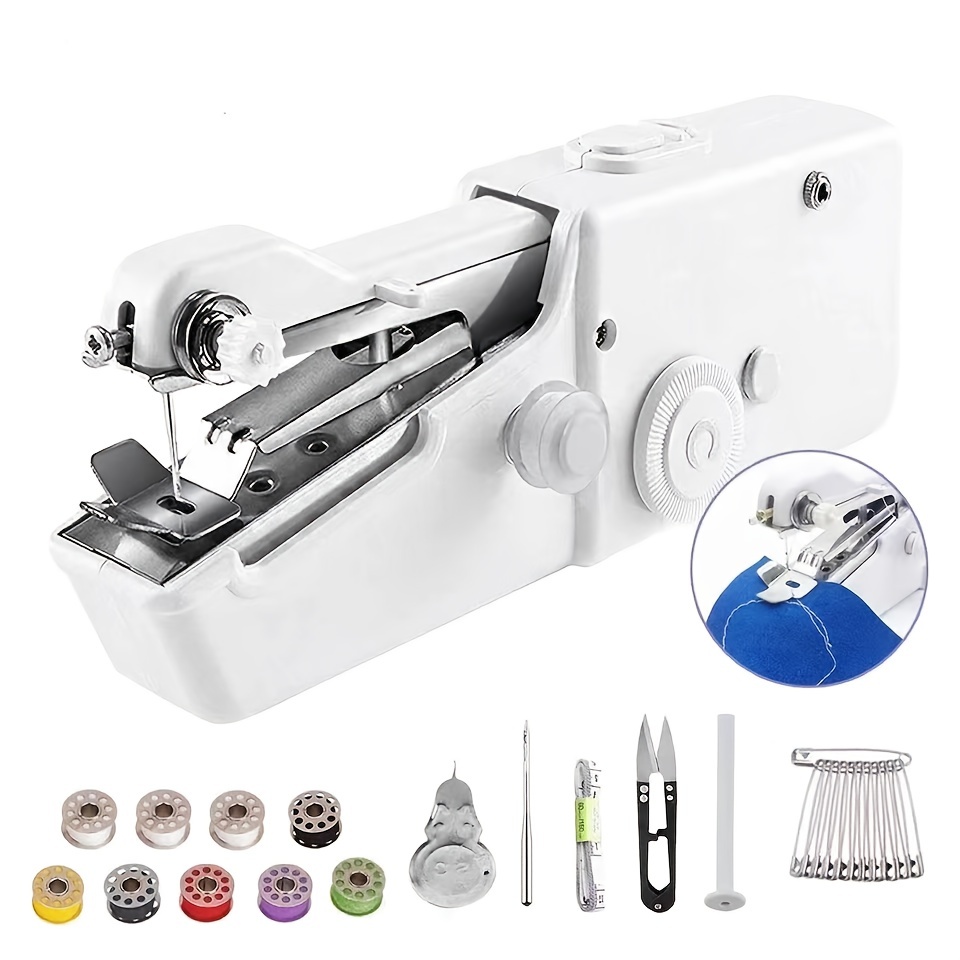 1pc Handheld Portable Sewing Machine Multifunctional Mini Electric Sewing  Machine Manual Sewing Machine