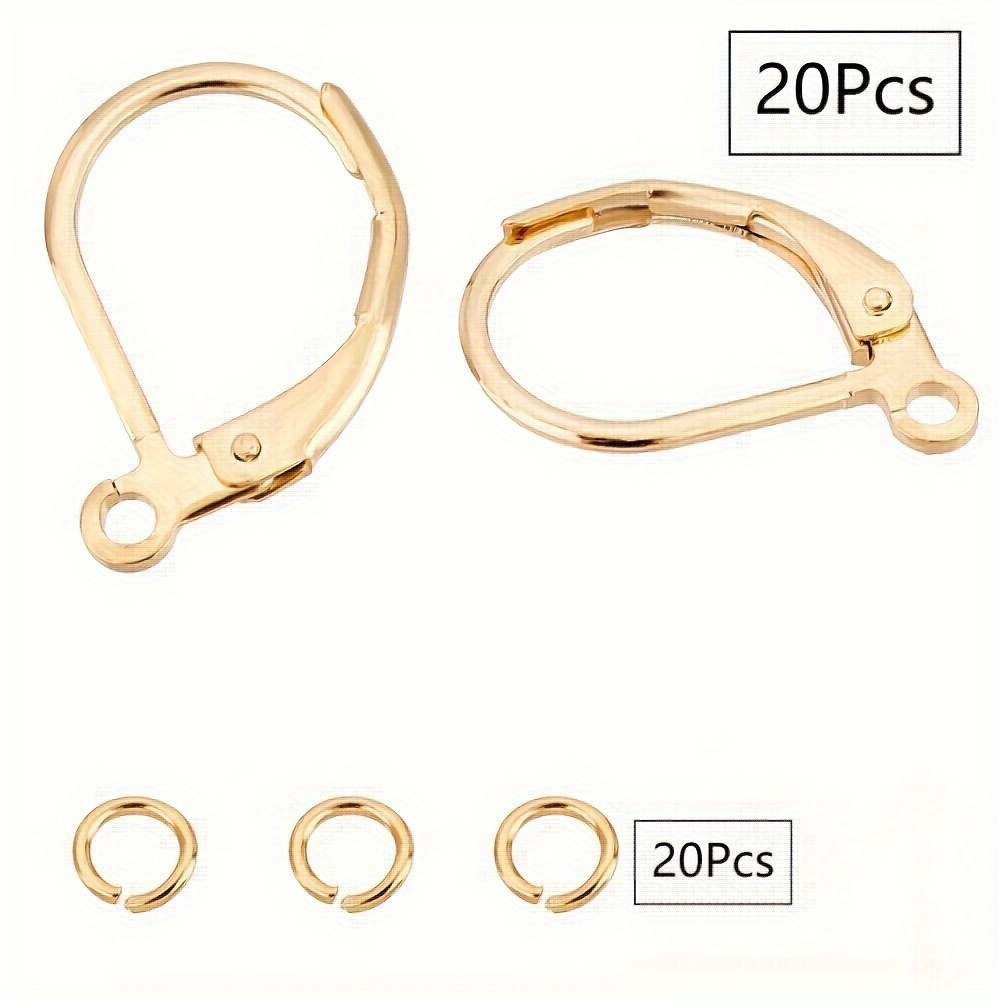 6-12Pcs/lot Gold Color French Earring Hooks Lever Back Open Loop Setting  for DIY Earring