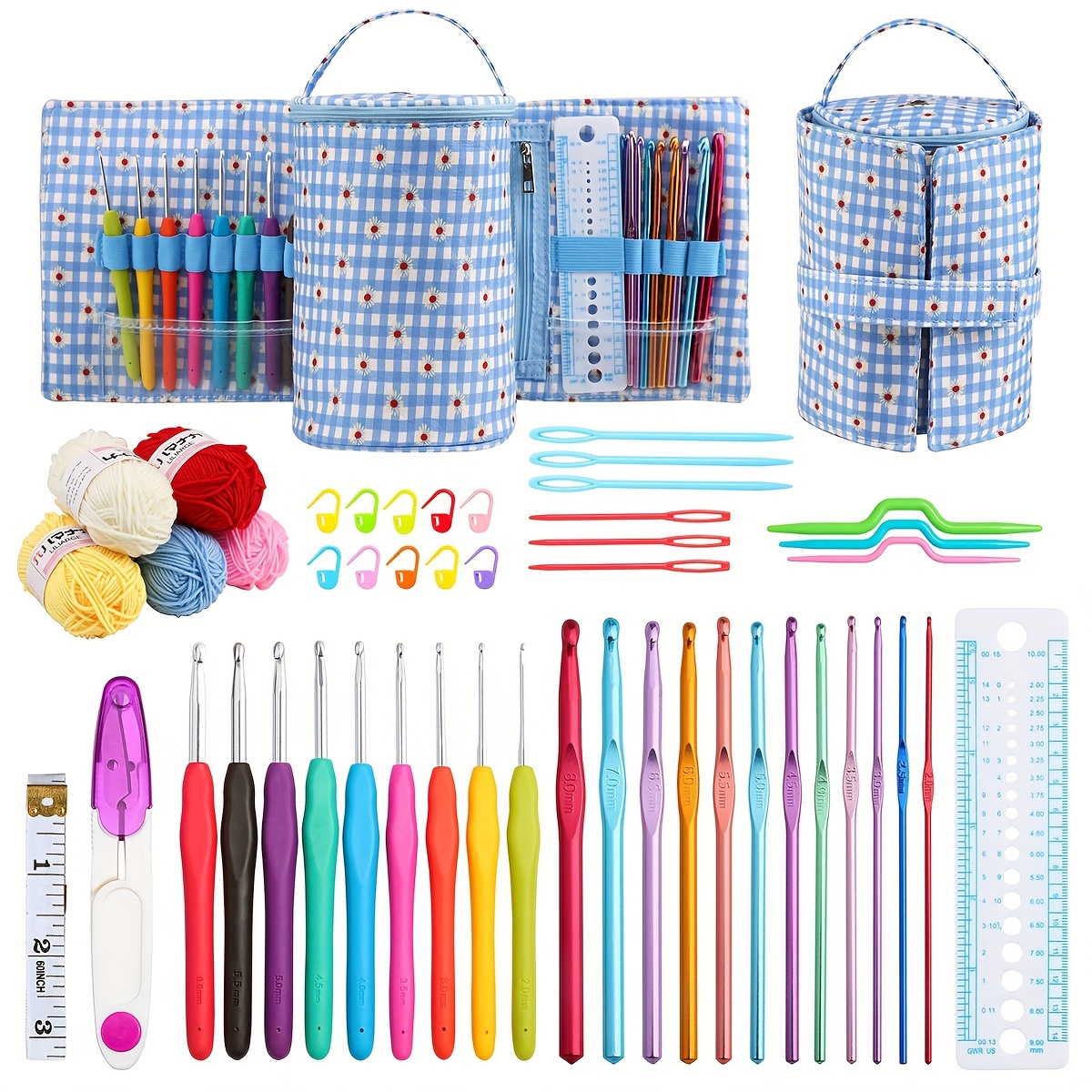 Crochet Knitting Kit Crochet Hooks Kit Storage Bag Diy Hand - Temu