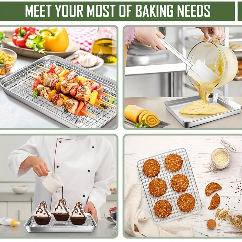 Aluminum Baking Sheet with Stainless Steel Cooling Rack Set