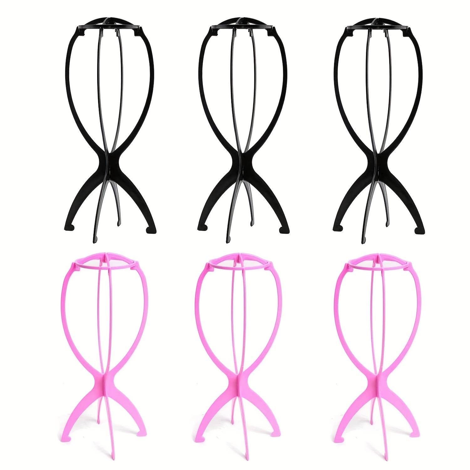 3 Packs Wig Stand Holder, Portable Collapsible Wig Holder for