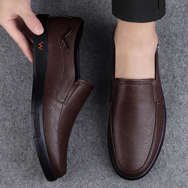 Mens Microfiber Leather Solid Casual Loafers Breathable