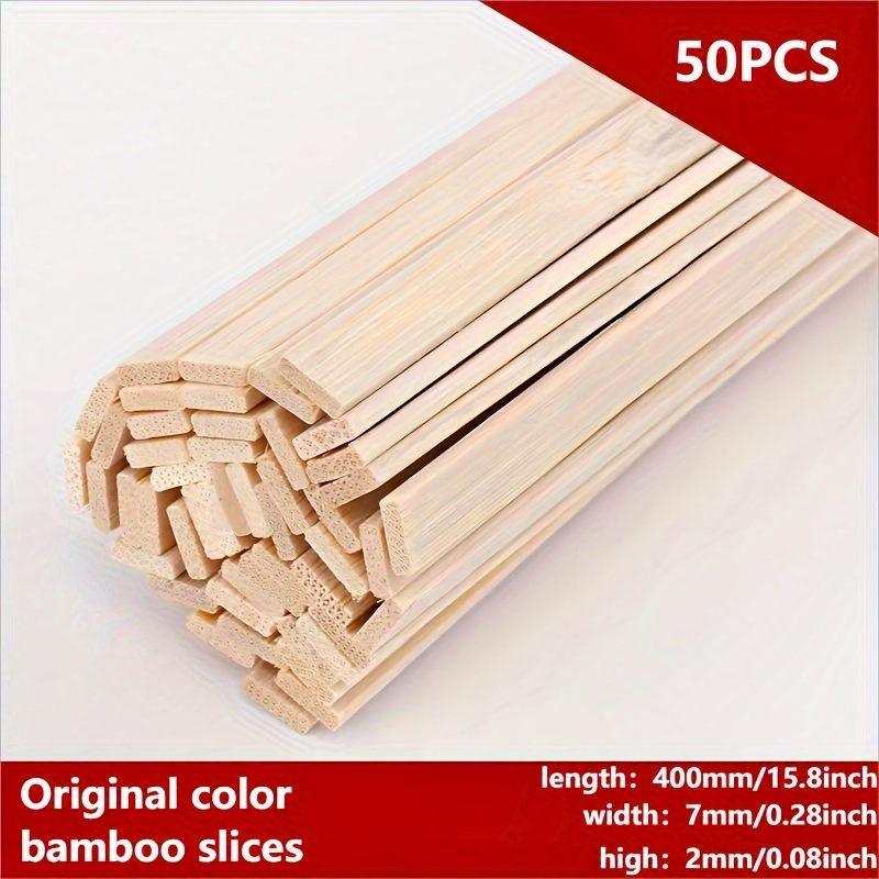 Fansunta 100pcs 15.7x0.35 Inch Strong Natural Bamboo Sticks, Wooden Craft  Sticks, Extra Long Sticks, Wood Strips for Craft Projects