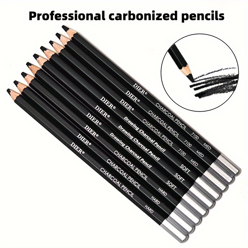 10pcs Vine Charcoal Sticks Willow Artist Soft Charcoal Pencil