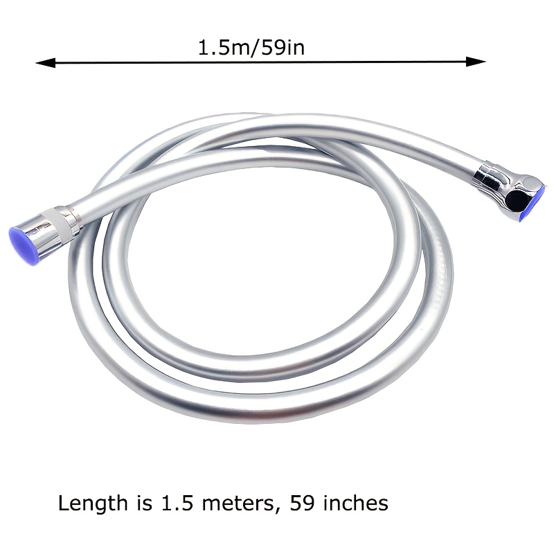 4.92ft Flexible PVC Shower Hose Universal Interface Bathroom Accessory