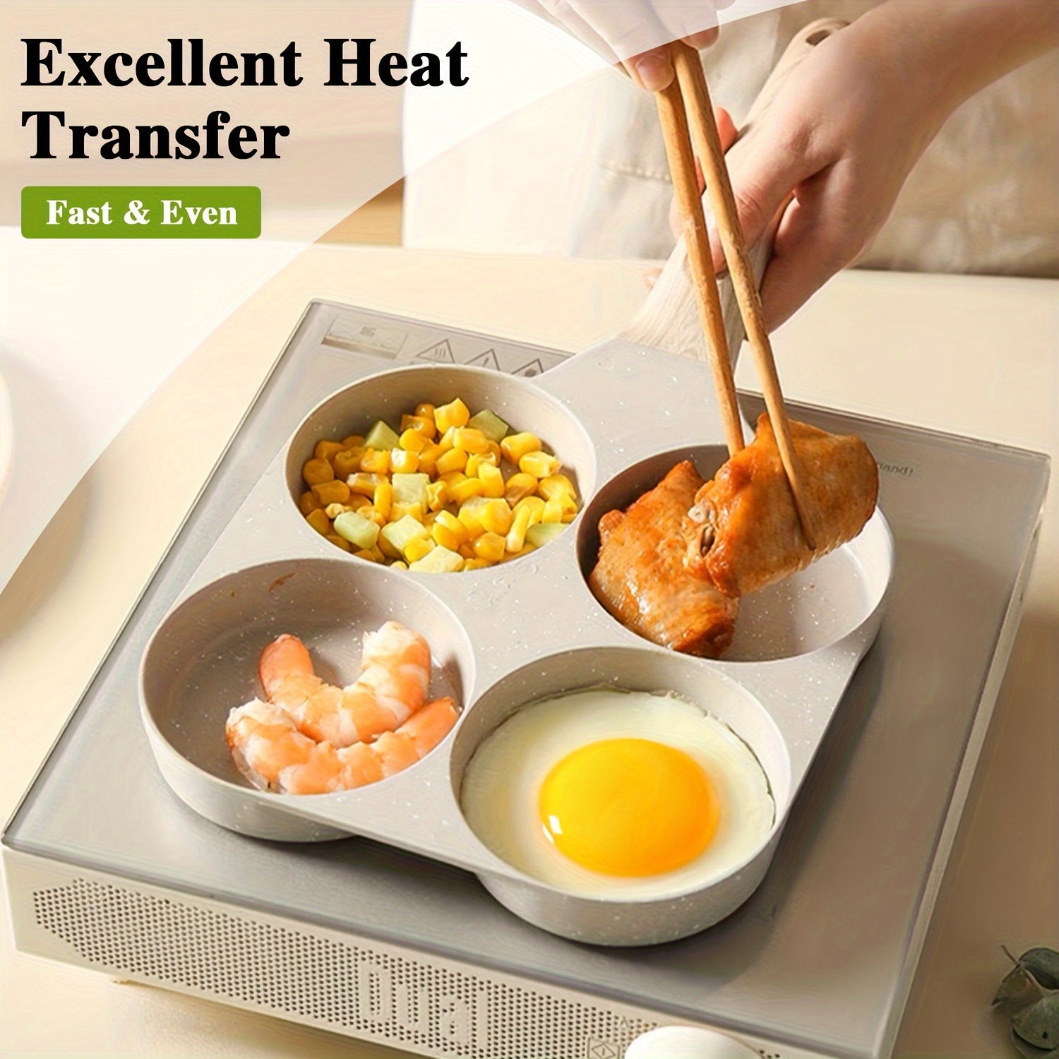 Nonstick Egg Pan Omelette Pan, 4-cup Egg Frying Pancake Pan For Breakfast,  Compatible With All Stovetops (gas, Electric & Induction), Pfoa Free - Temu