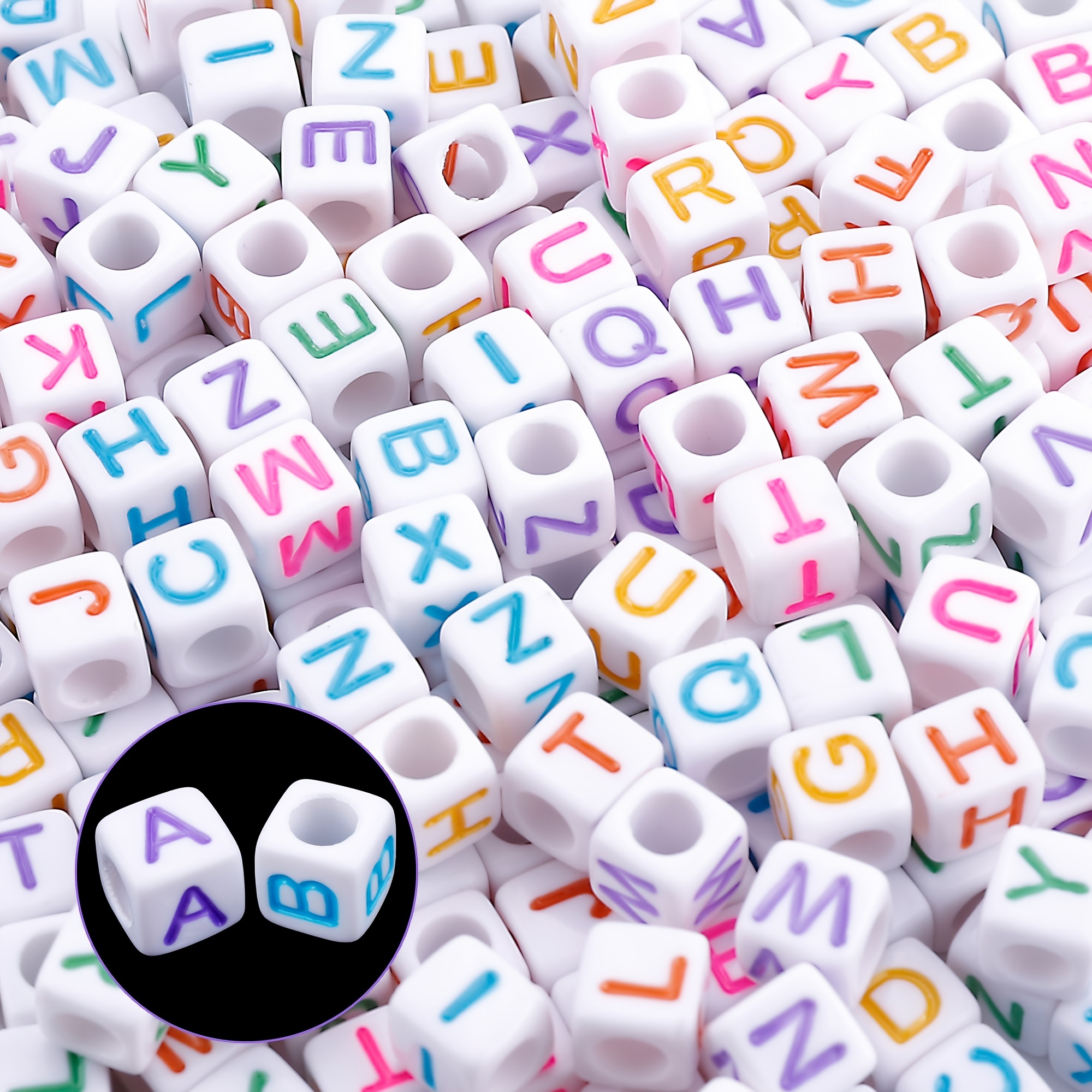 Letter Beads Alphabet Beads Acrylic Color Cube Kandi Beads - Temu New  Zealand