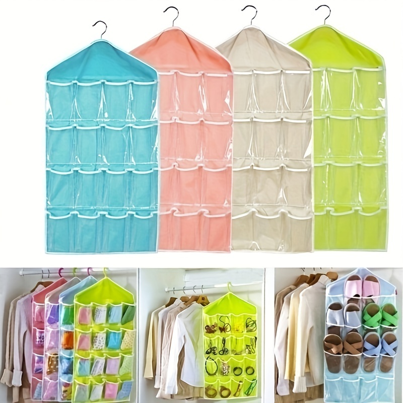 Happy Family 16 Pockets Clear Hanging Bag Socks Bra - Temu United Arab  Emirates