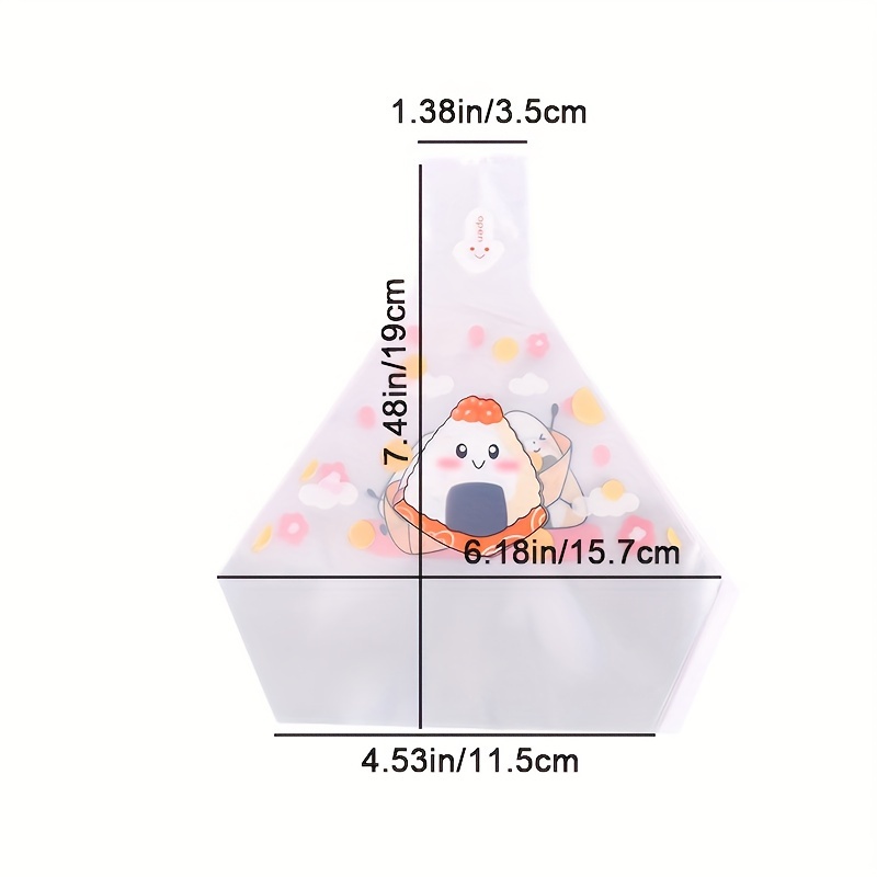 

50pcs Lovely Cartoon For Triangle Rice Ball Packaging Bag Rice Ball Sushi Bag Cute Aesthetic Stuff Home Decor Room Decor Kitchen Accessories