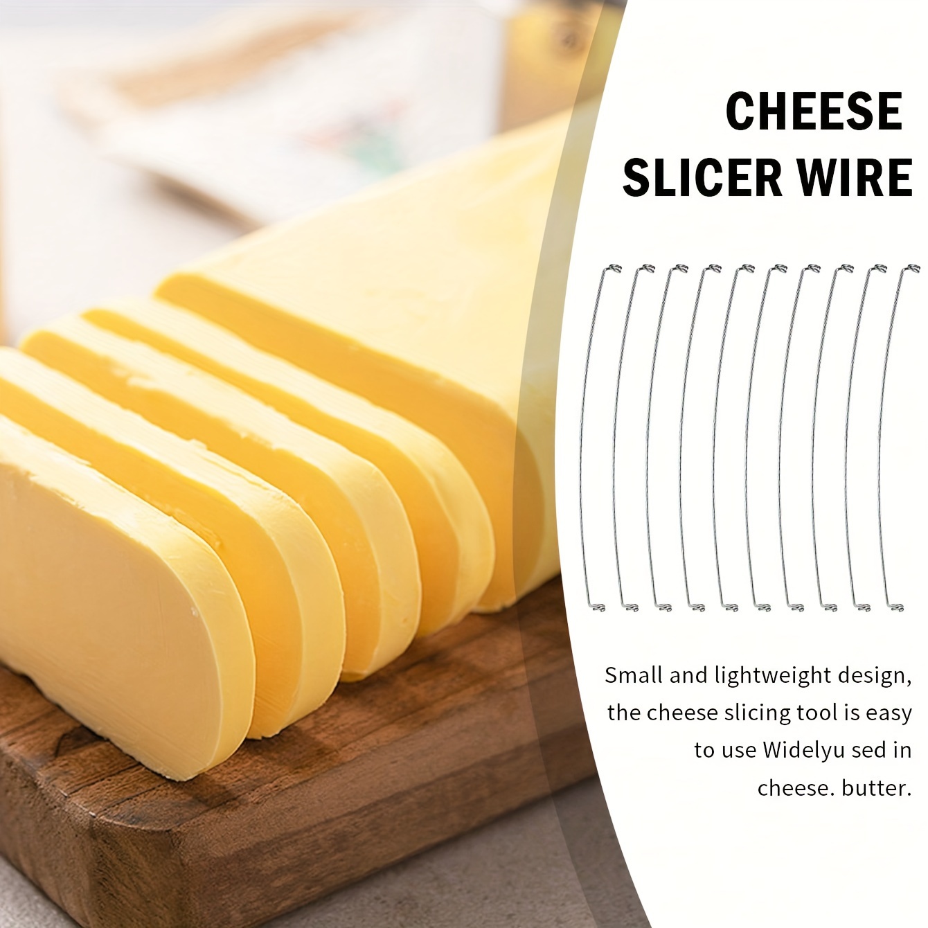Wire Cheese Slicer Stainless Steel Cheese Slicer With 5 Replacement Wires  Cheese Cutter With Wire For Cutting Soft Cheese Butter