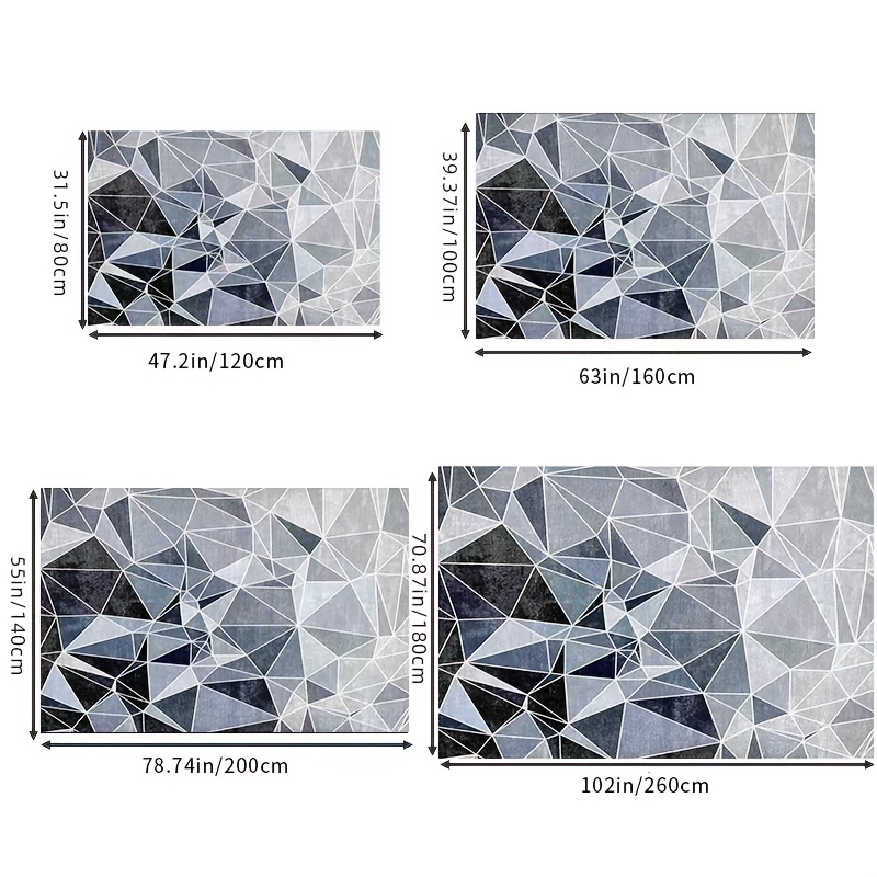 Soft Low Pile Living Room Area Rugs Modern Geometric Decorative Rugs