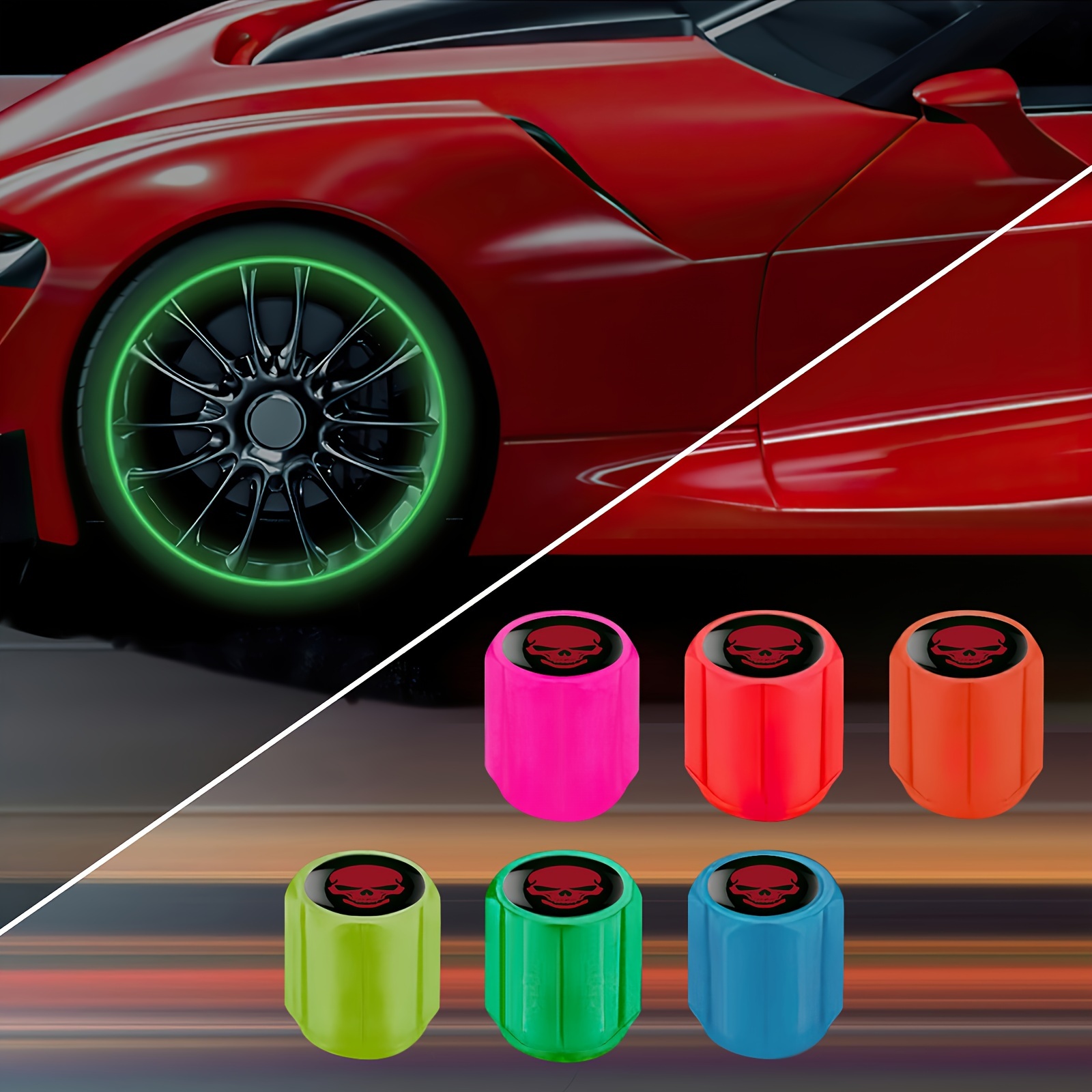 Fashion Multiple Styles Fluorescent Car Tire Valve Stem - Temu
