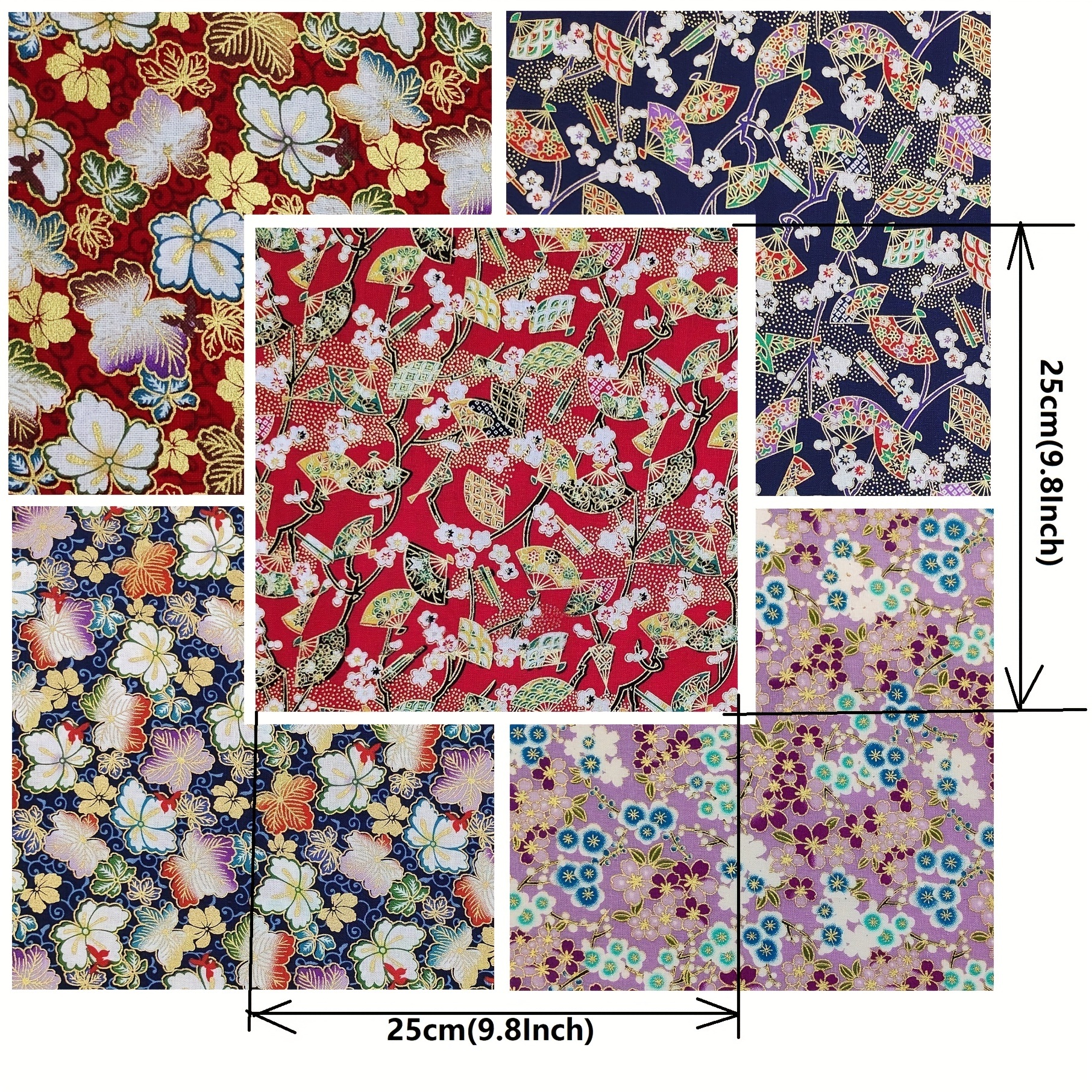 Print Bronzing Floral Cotton Fabric for Patchwork Sewing Material - 1 Meter  