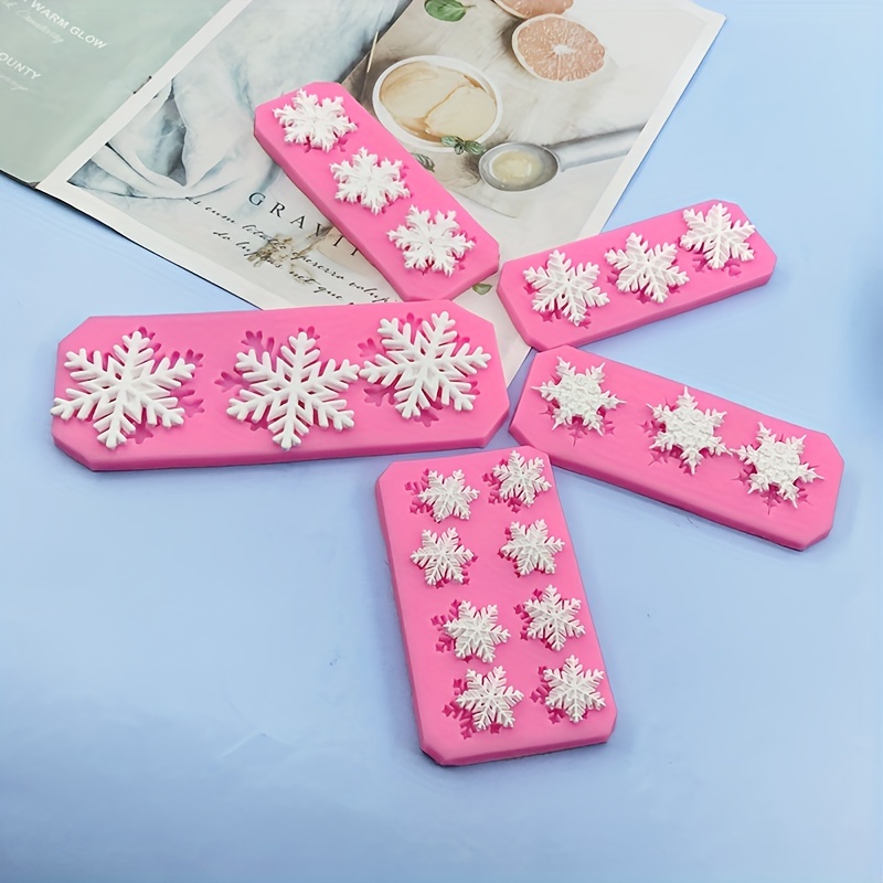 3D Christmas Snowflake Silicone DIY Candy Cookie Fondant Molds Chocolate  Mold Kitchen Baking Cake Tools Cake Decorating Tools