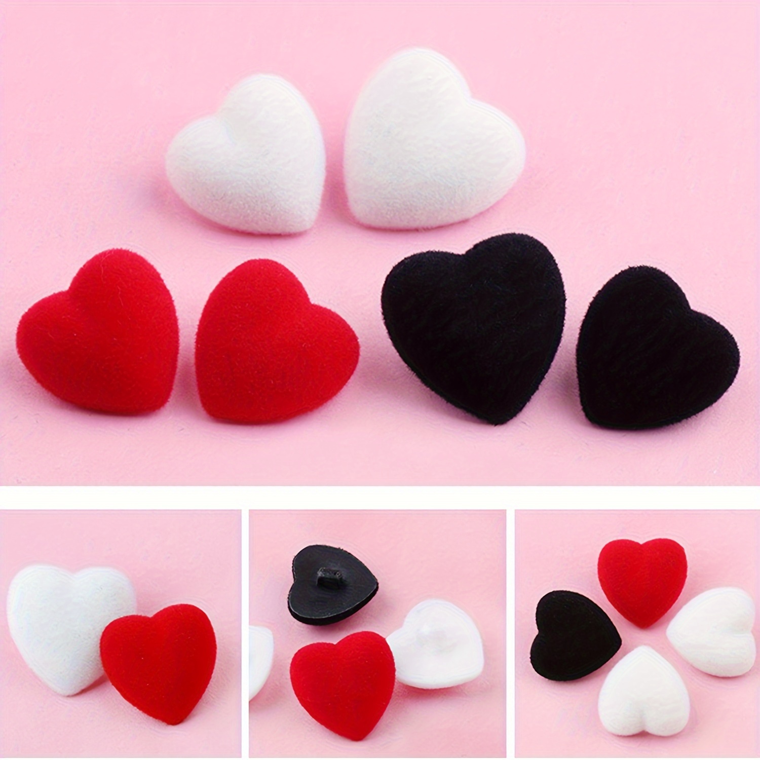 Red Heart Button 2 holes Decorative Wooden Buttons For - Temu