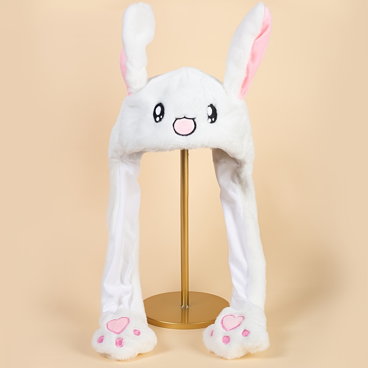 Animal Hat Bunny Ear Moving Hat Plush Animated Beanie For Girls